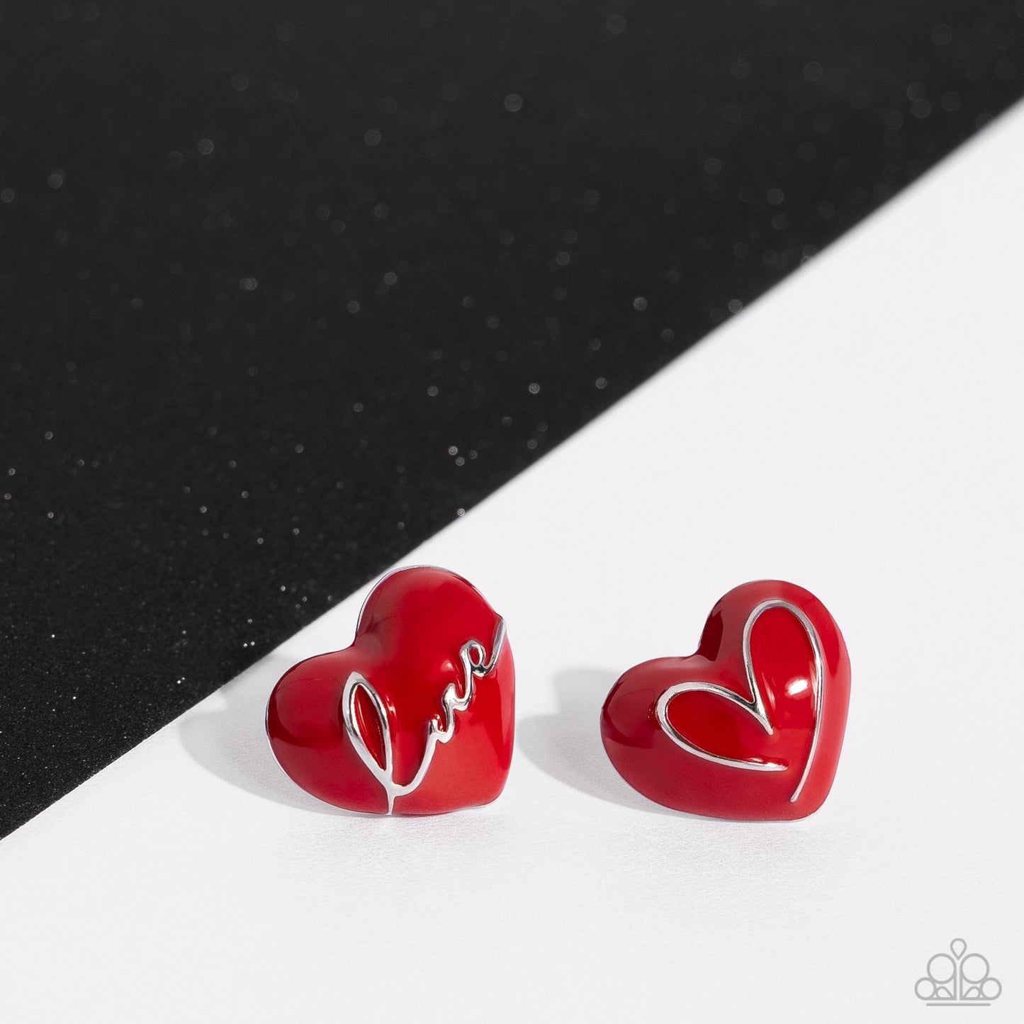 Paparazzi Glimmering Love - Red Post Earring  P5PO-RDXX-043XX