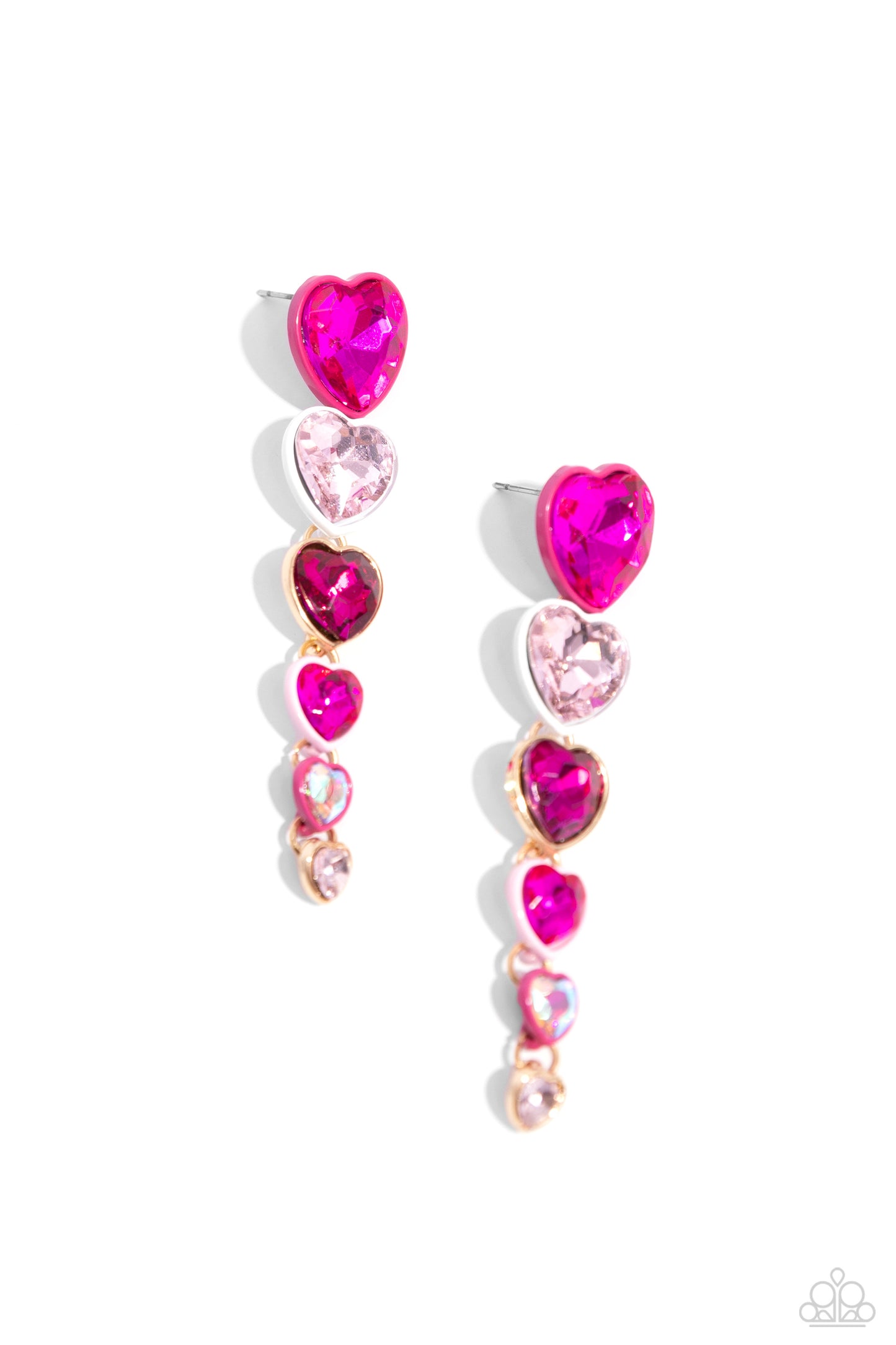 Paparazzi Cascading Casanova - Pink Post Earring P5PO-PKXX-101XX