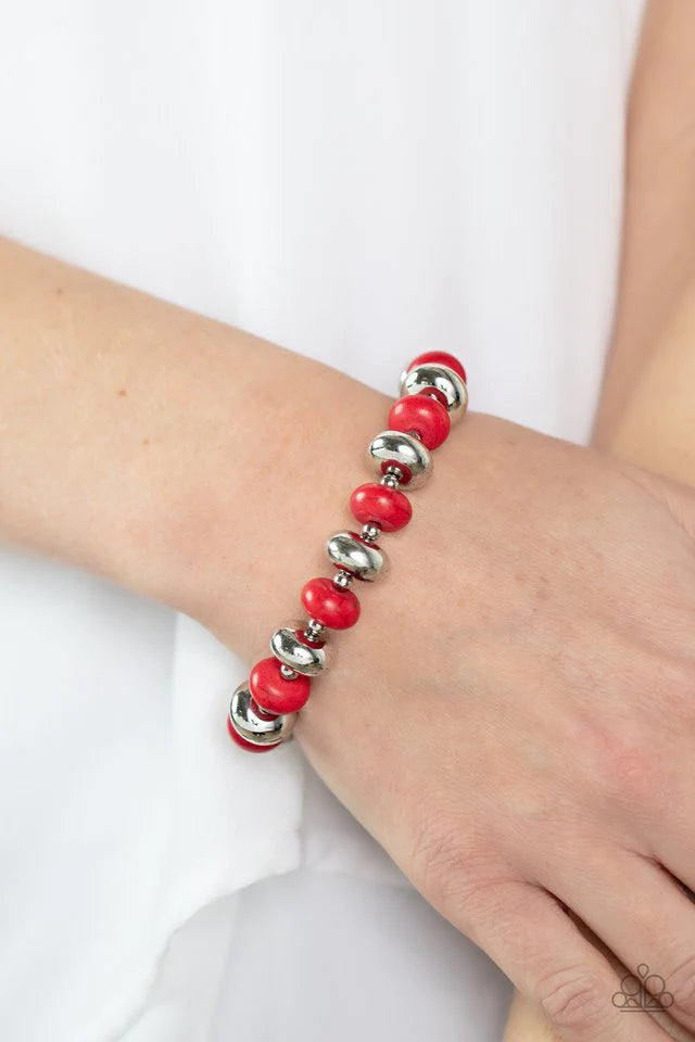 Paparazzi Bracelet ~ Stone Age Aesthetic - Red