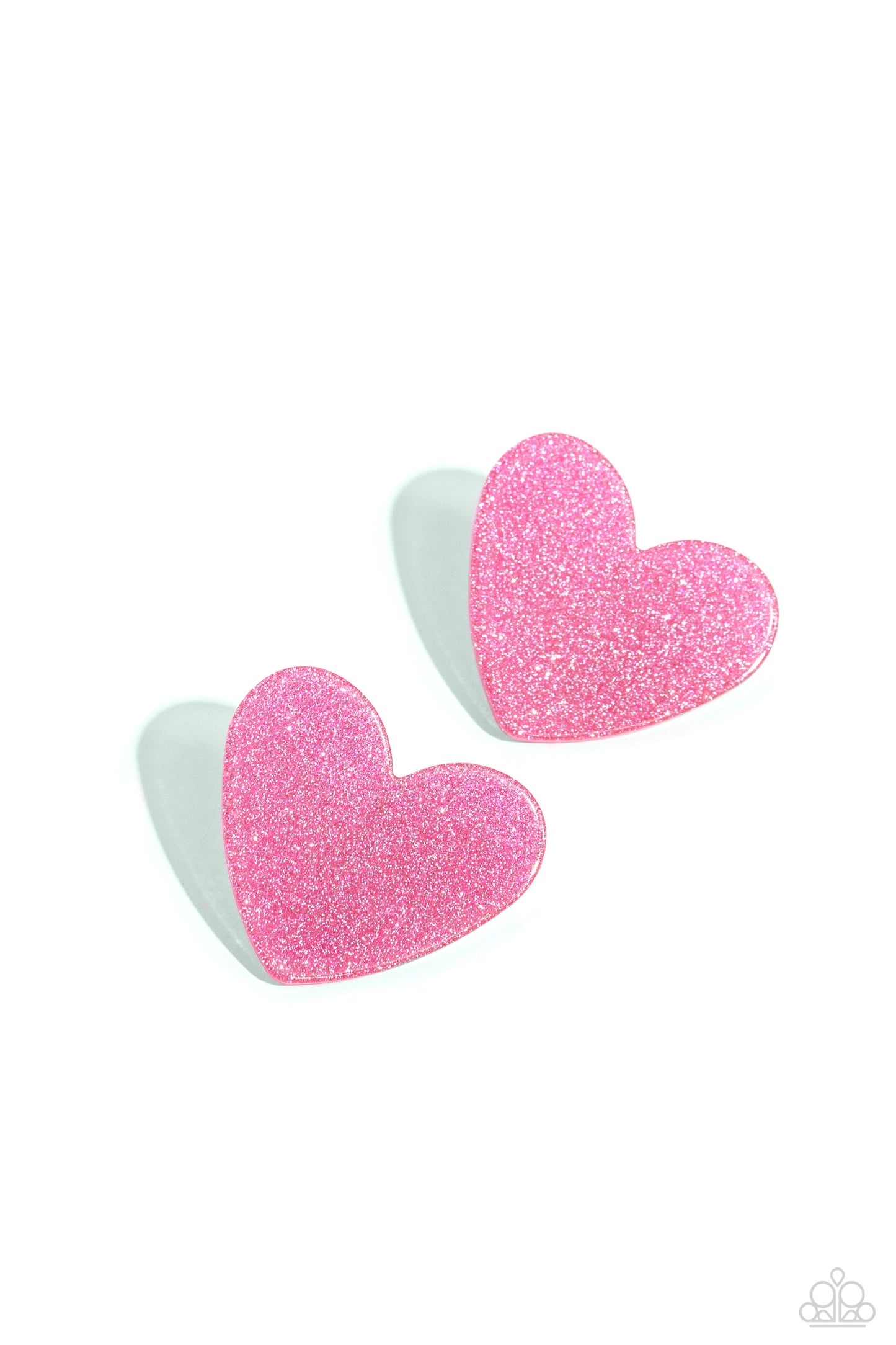 Paparazzi Sparkly Sweethearts - Pink Post Earring P5PO-PKXX-105XX