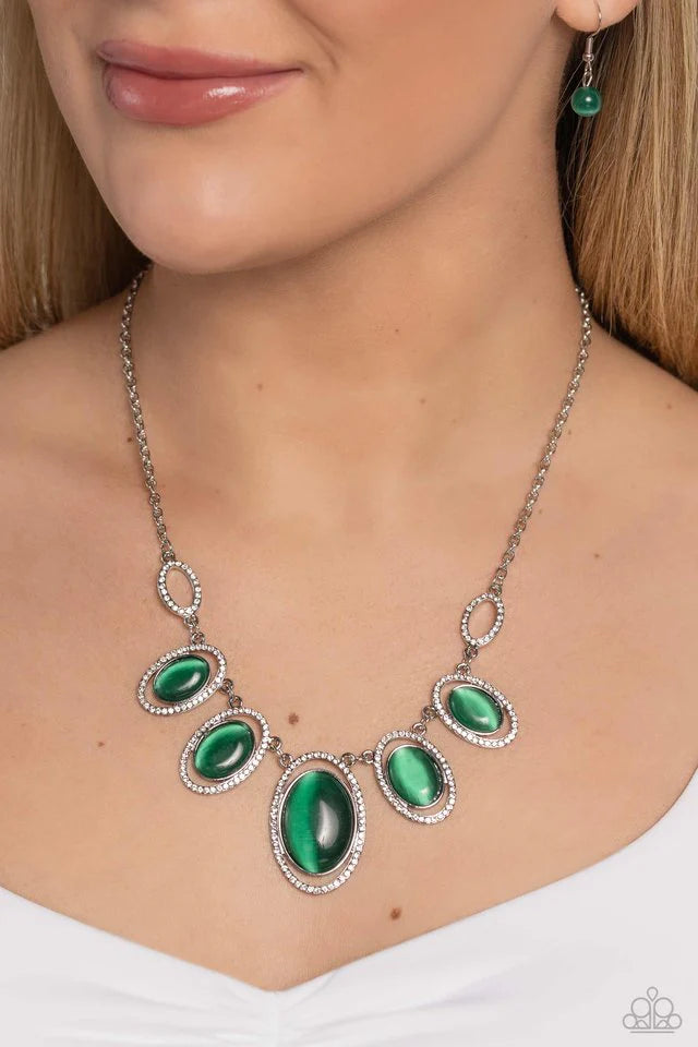 Paparazzi A BEAM Come True - Green Necklace