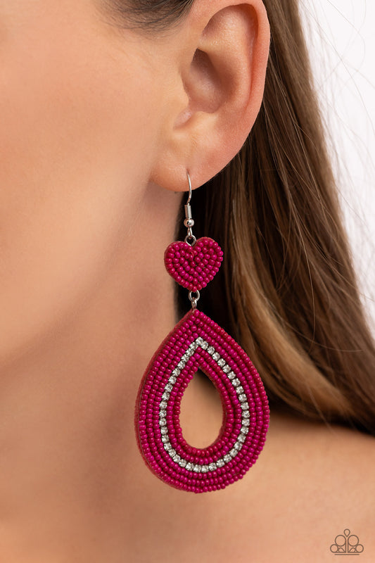 Paparazzi Now SEED Here - Pink Earring P5ST-PKXX-035XX