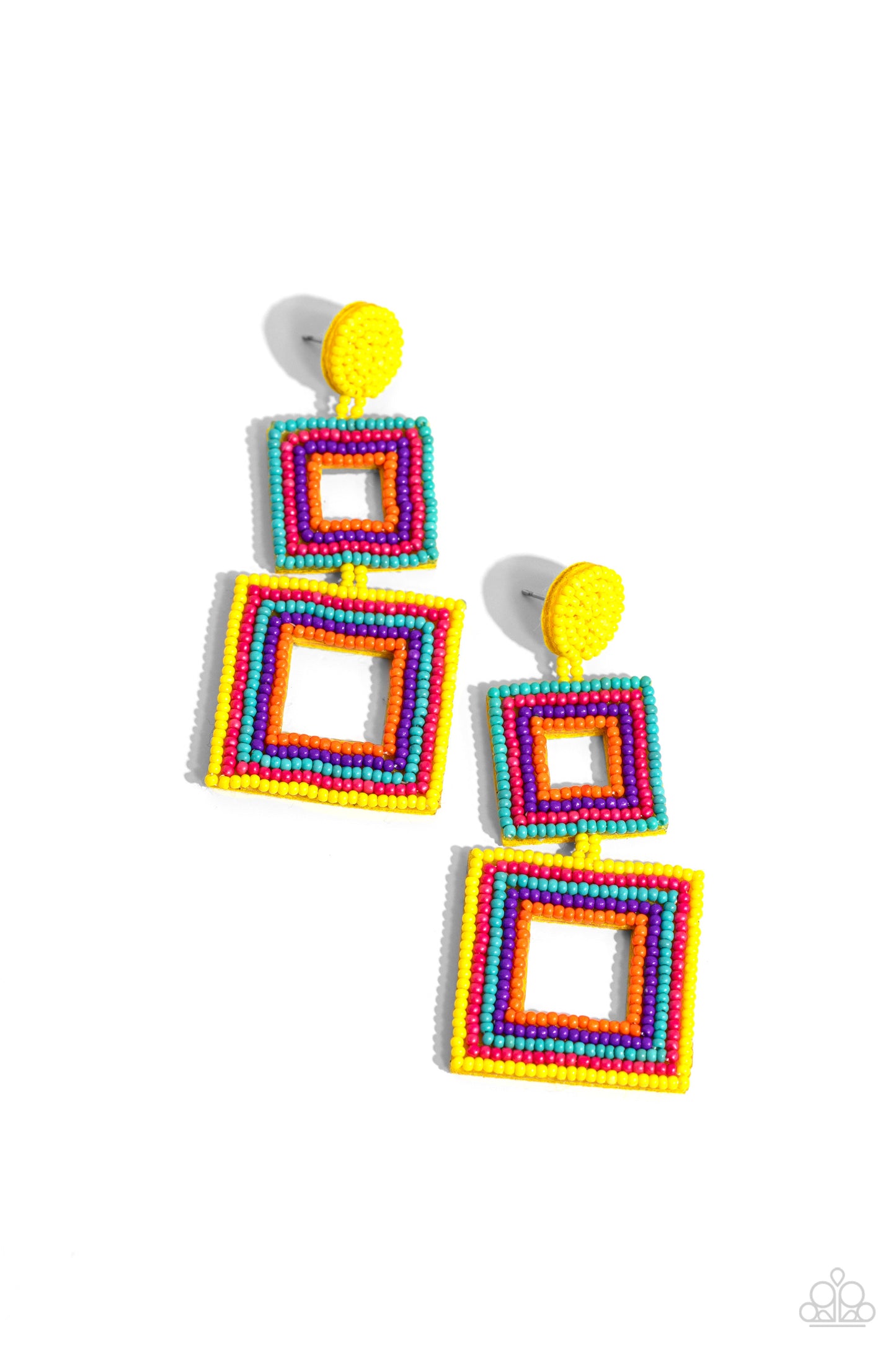 Paparazzi Seize the Squares - Multi Post Earring  P5PO-MTXX-114XX