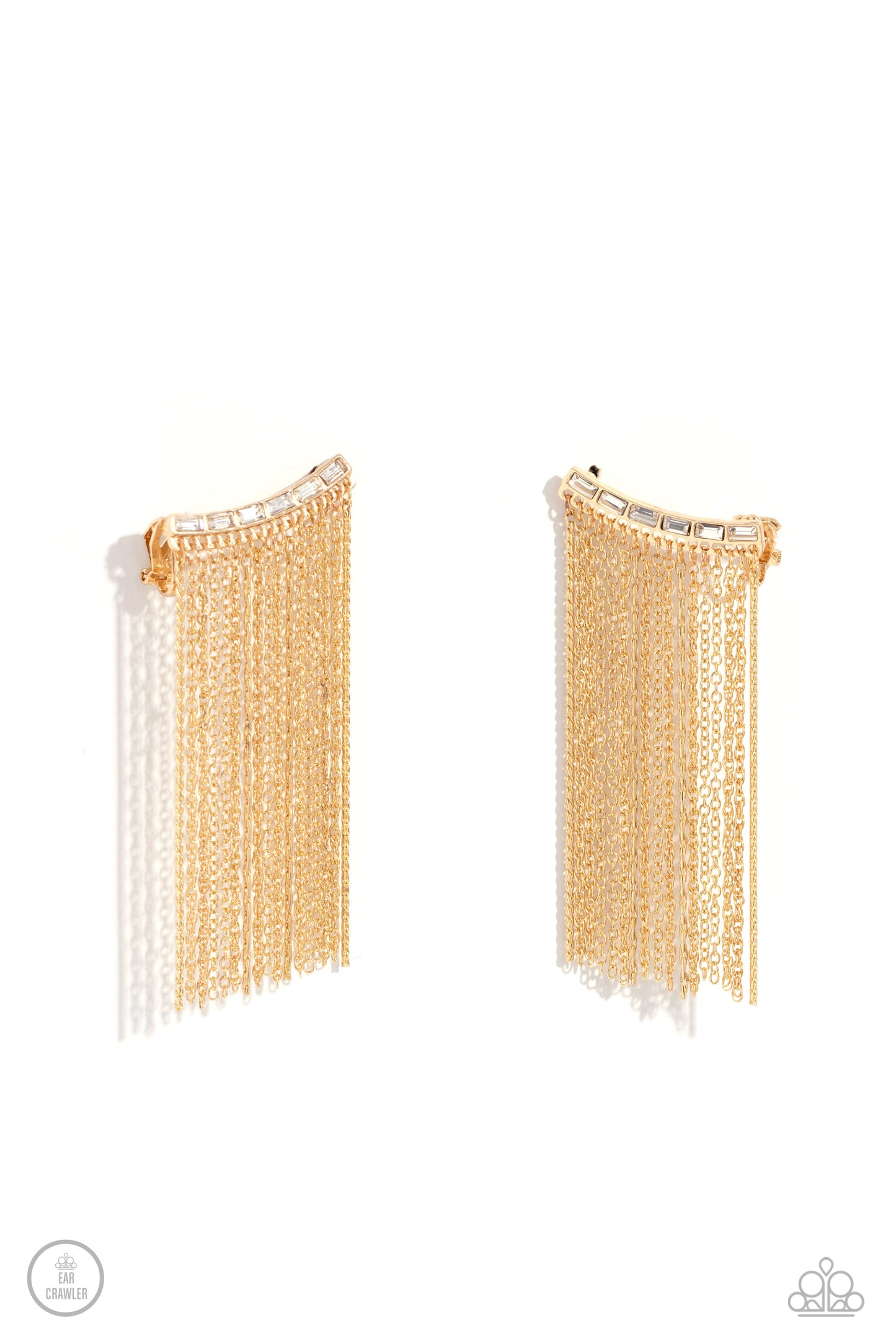 Paparazzi Feuding Fringe - Gold Post Earring   P5PO-CRGD-256XX