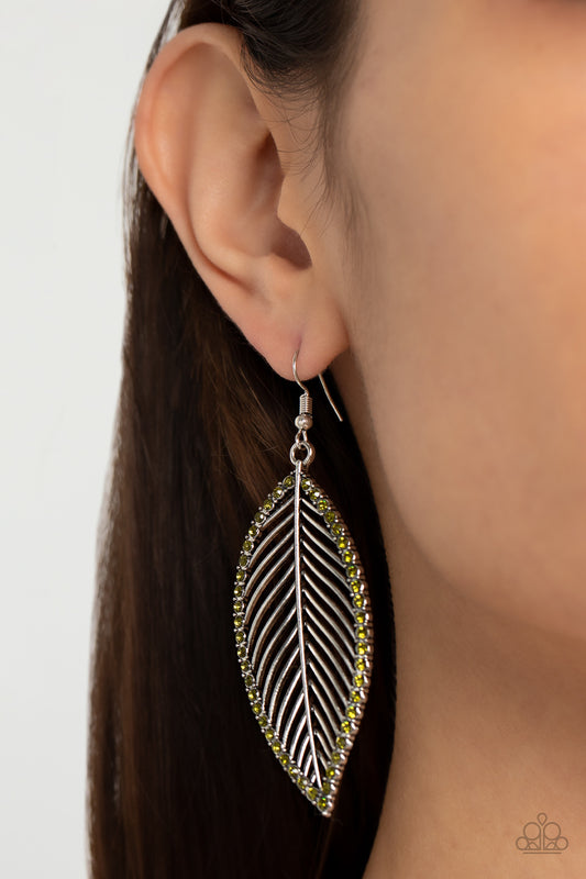 Paparazzi Canopy Cabaret - Green Earring  P5SE-GRXX-133XX