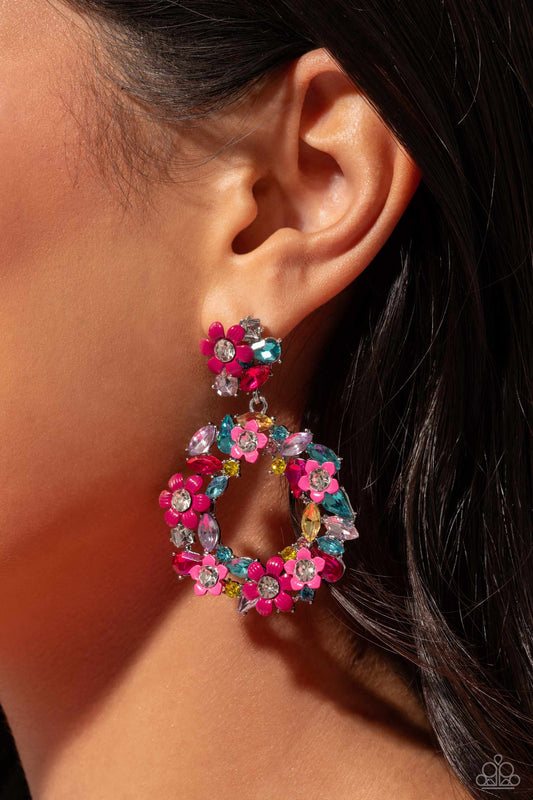 Paparazzi Wreathed in Wildflowers - Multi Post Earring P5PO-MTXX-111XX