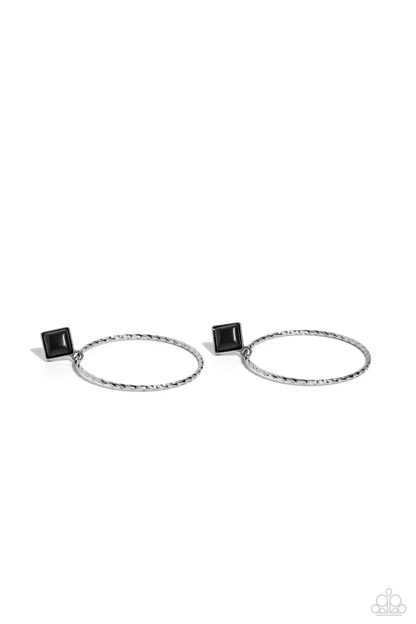 Paparazzi Canyon Circlet - Black Post Earring P5PO-BKXX-214XX