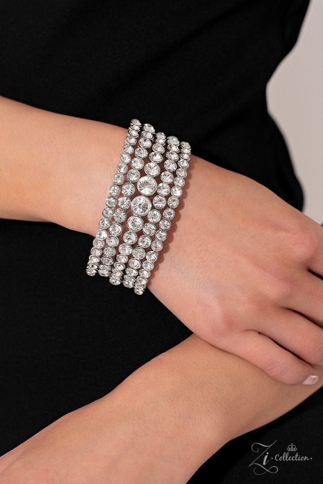 Paparazzi More than a Moment - White Zi Bracelet  Z2321