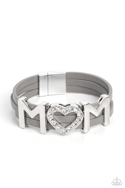 Paparazzi Heart of Mom-Silver Bracelet P9WD-SVXX-218XX