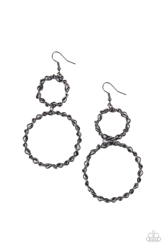 Paparazzi Twist of FABULOUS - Black Earring  P5IN-BKXX-052XX