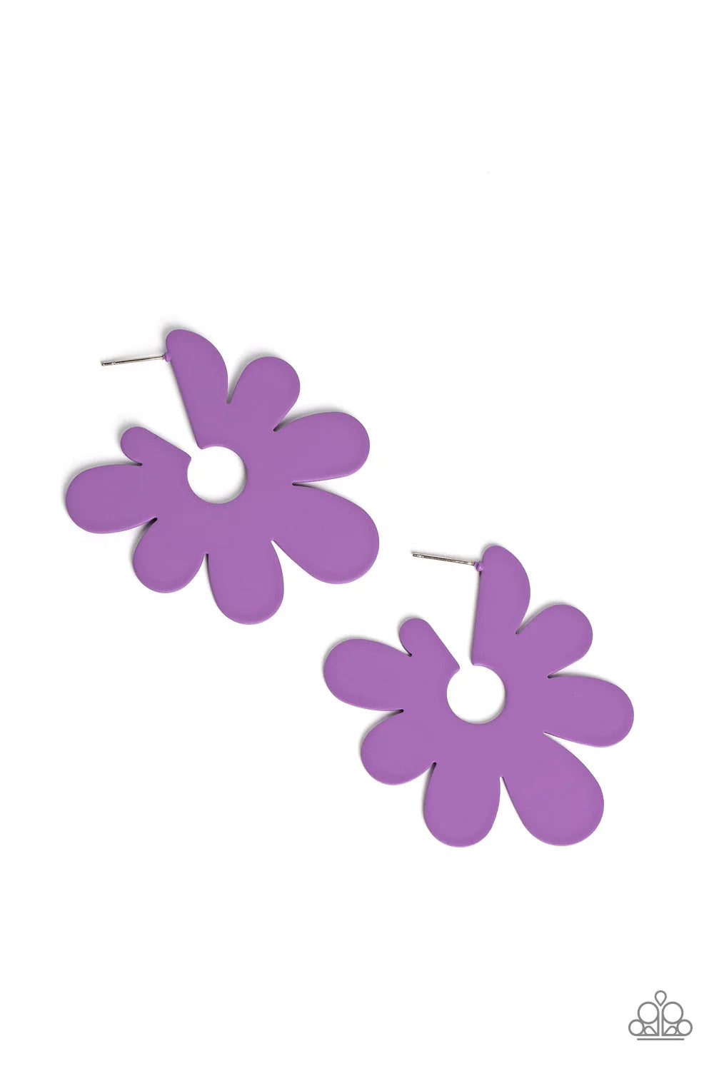 Paparazzi Flower Power Fantasy - Purple - Earrings Hoop - EMP Exclusive