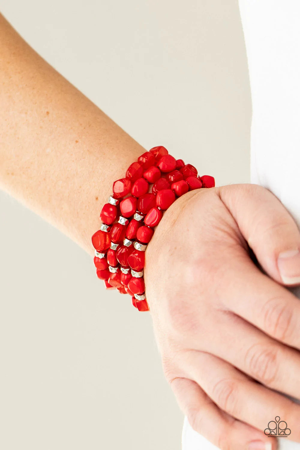 Paparazzi - Nice GLOWING! - Red Stretchy Bracelet