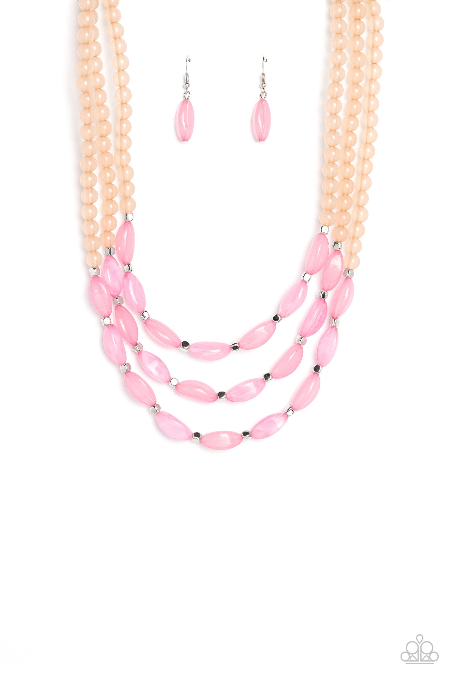 Paparazzi I BEAD You Now - Pink Necklace P2ST-PKXX-136LG