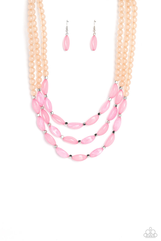 Paparazzi I BEAD You Now - Pink Necklace P2ST-PKXX-136LG