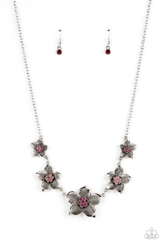 Paparazzi Wallflower Wonderland - Pink Necklace