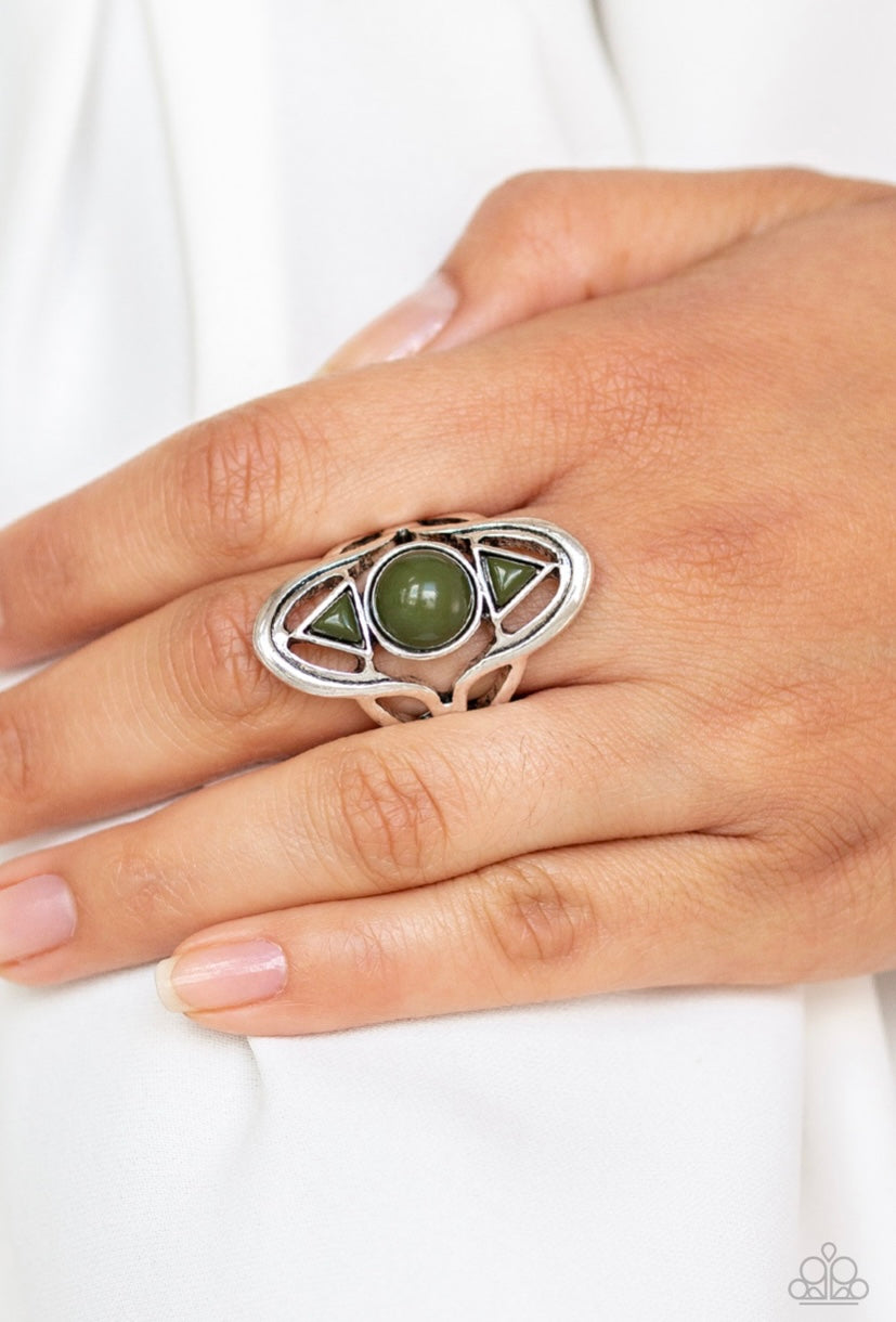 Paparazzi Aztec Adobe-Green Ring