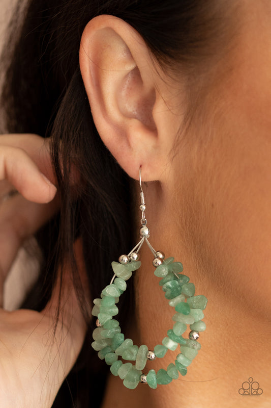 Paparazzi Canyon Rock Art - Green Earring   P5SE-GRXX-103XX