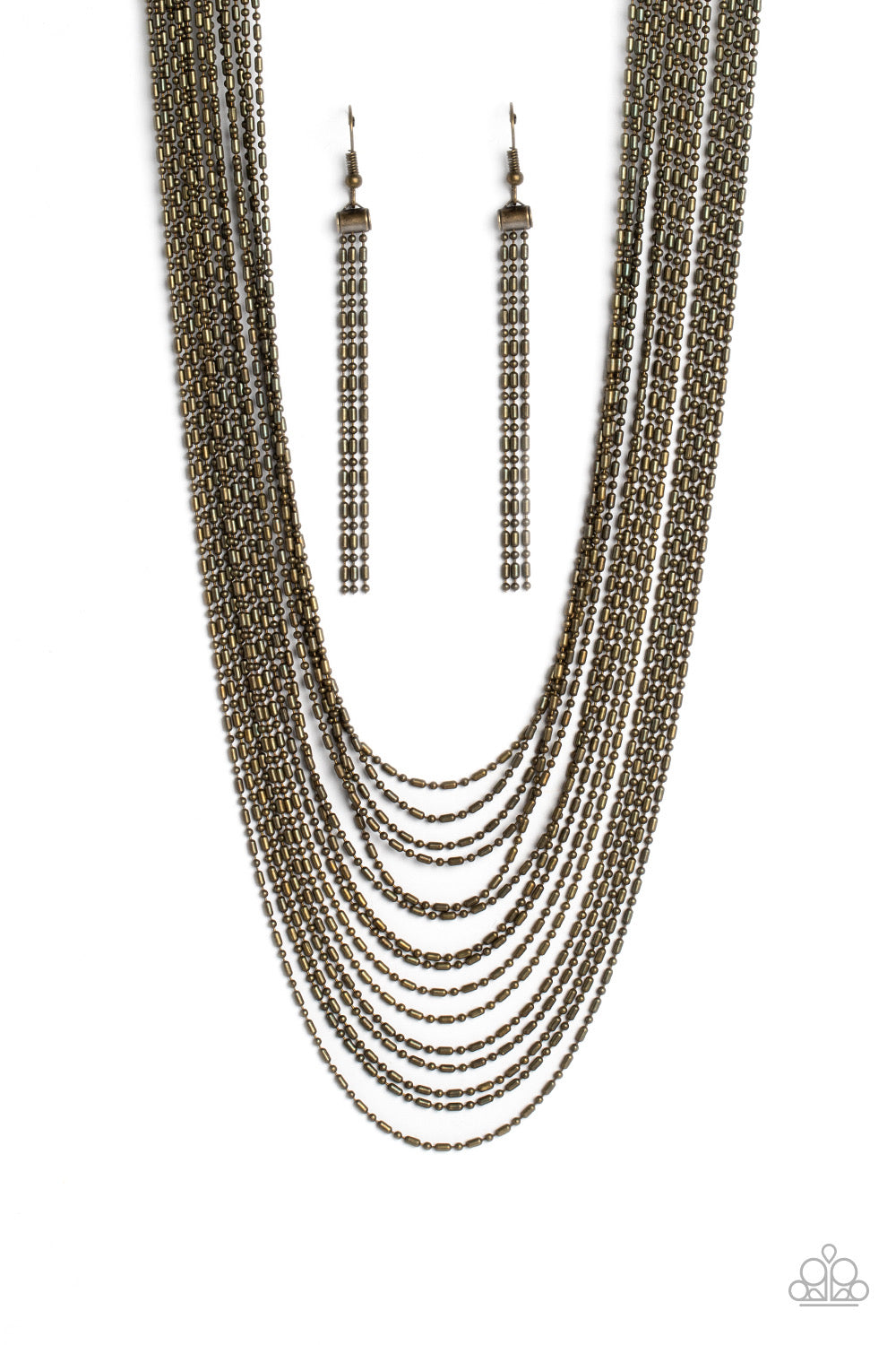 Paparazzi Cascading Chains - Brass Necklace P2ST-BRXX-110XX