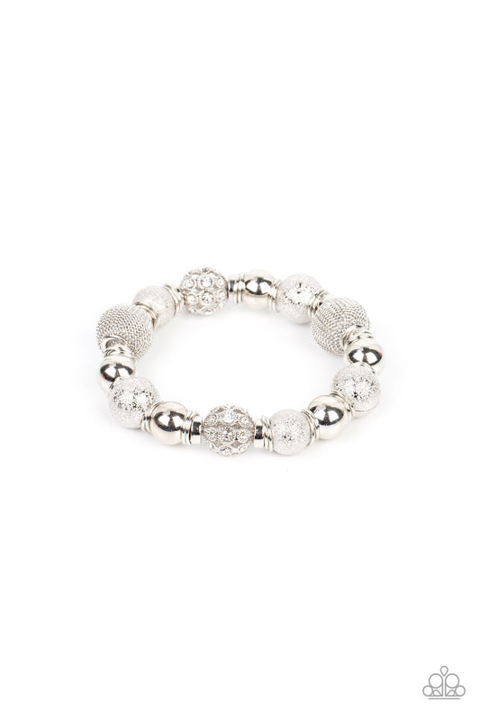 Paparazzi We Totally Mesh - White  Bracelet P9RE-WTXX-491XX