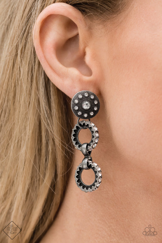 Paparazzi High Tech- White post earring