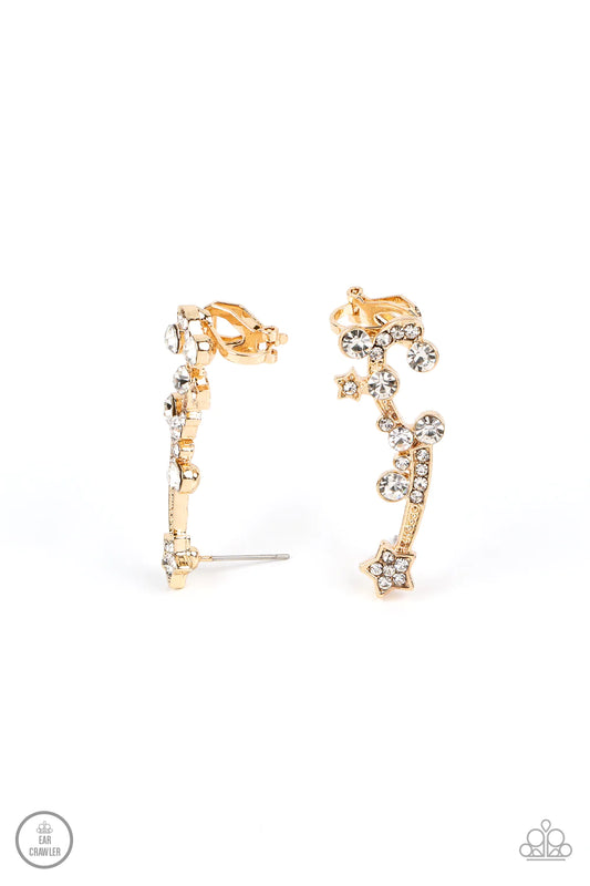 Paparazzi Astral Anthem - Gold Post Earrings - Paparazzi Accessories