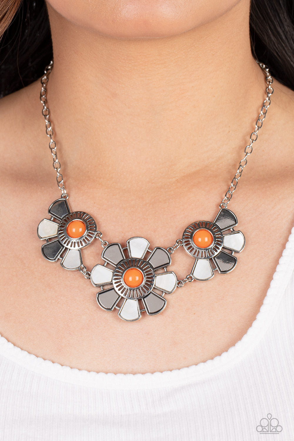 Paparazzi Aquatic Garden - Orange  Necklace P2ST-OGXX-106XX