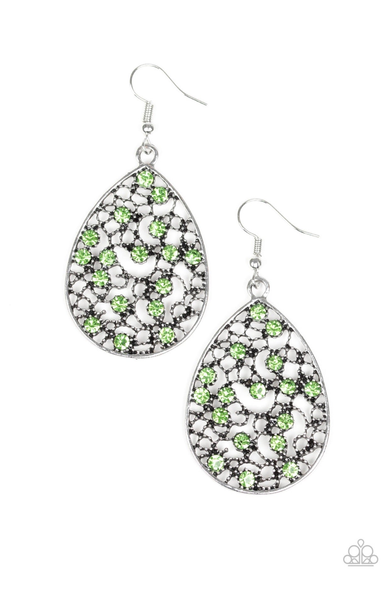 Paparazzi Dazzling Dew - Green Earring