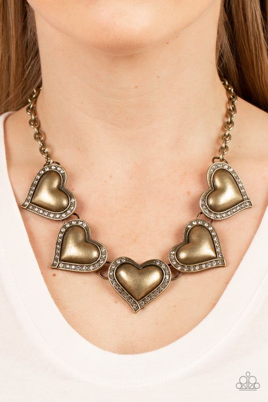 Paparazzi Kindred Hearts - Brass Necklace P2WH-BRXX-173XX