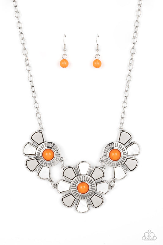 Paparazzi Aquatic Garden - Orange  Necklace P2ST-OGXX-106XX