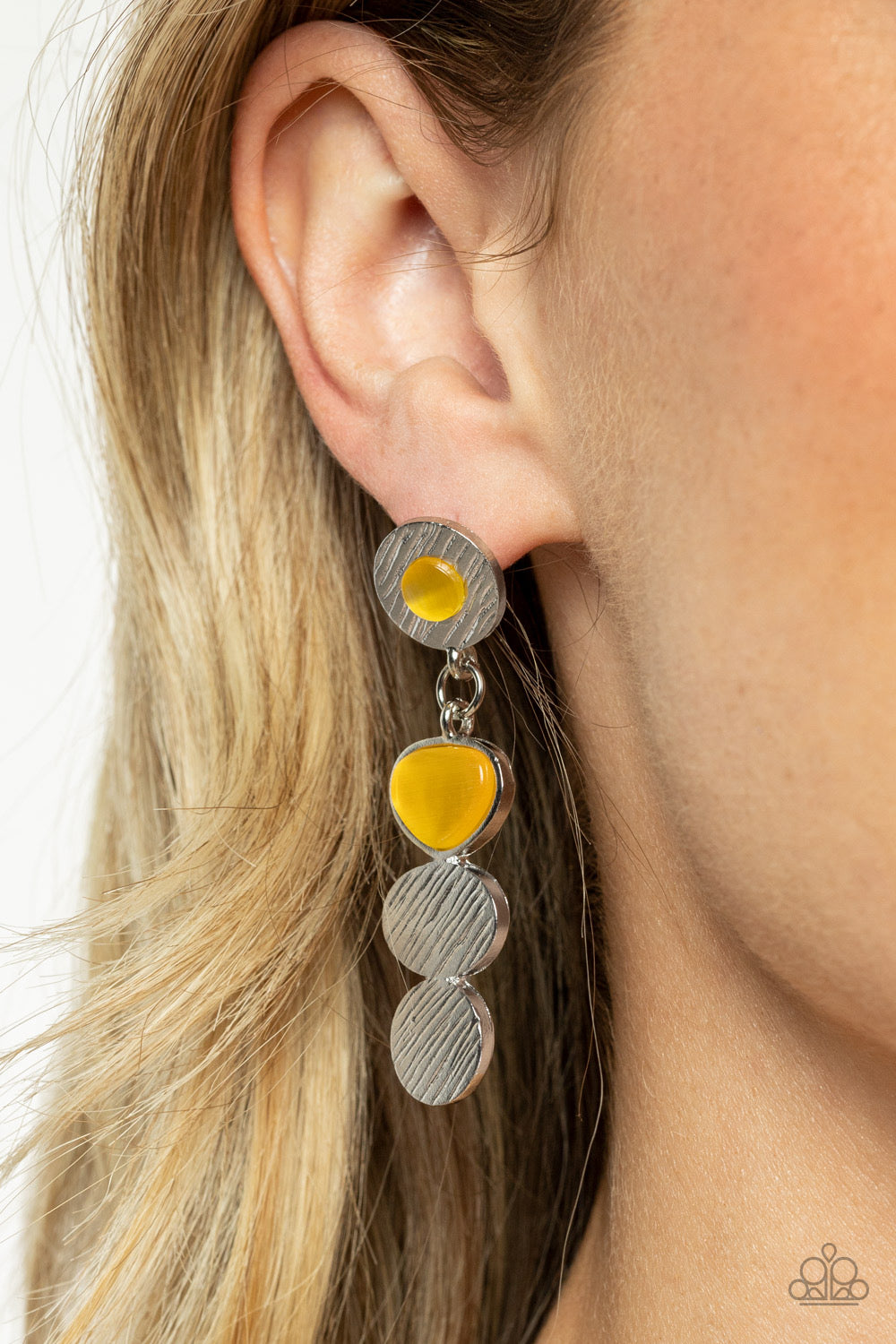 Paparazzi Asymmetrical Appeal - Yellow Post Earring P5PO-YWXX-017XX