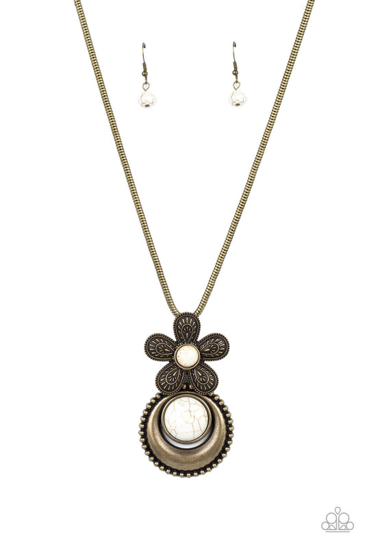 Paparazzi Bohemian Blossom - Brass  Necklace P2SE-BRXX-104XX