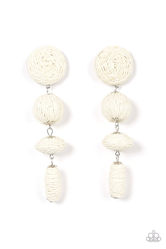 Paparazzi Twine Tango - White  Earring P5PO-WTXX-328XX