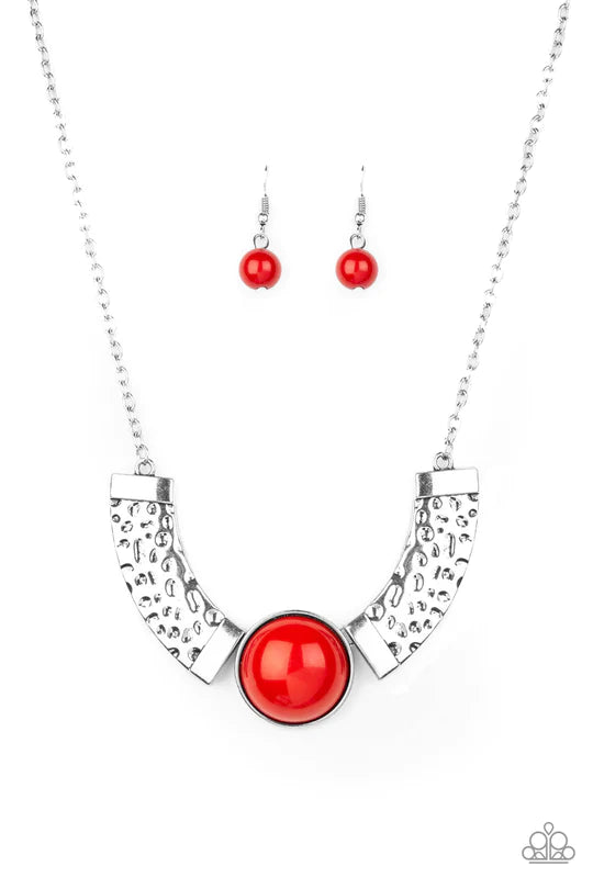 Paparazzi Egyptian Spell-Red Necklace