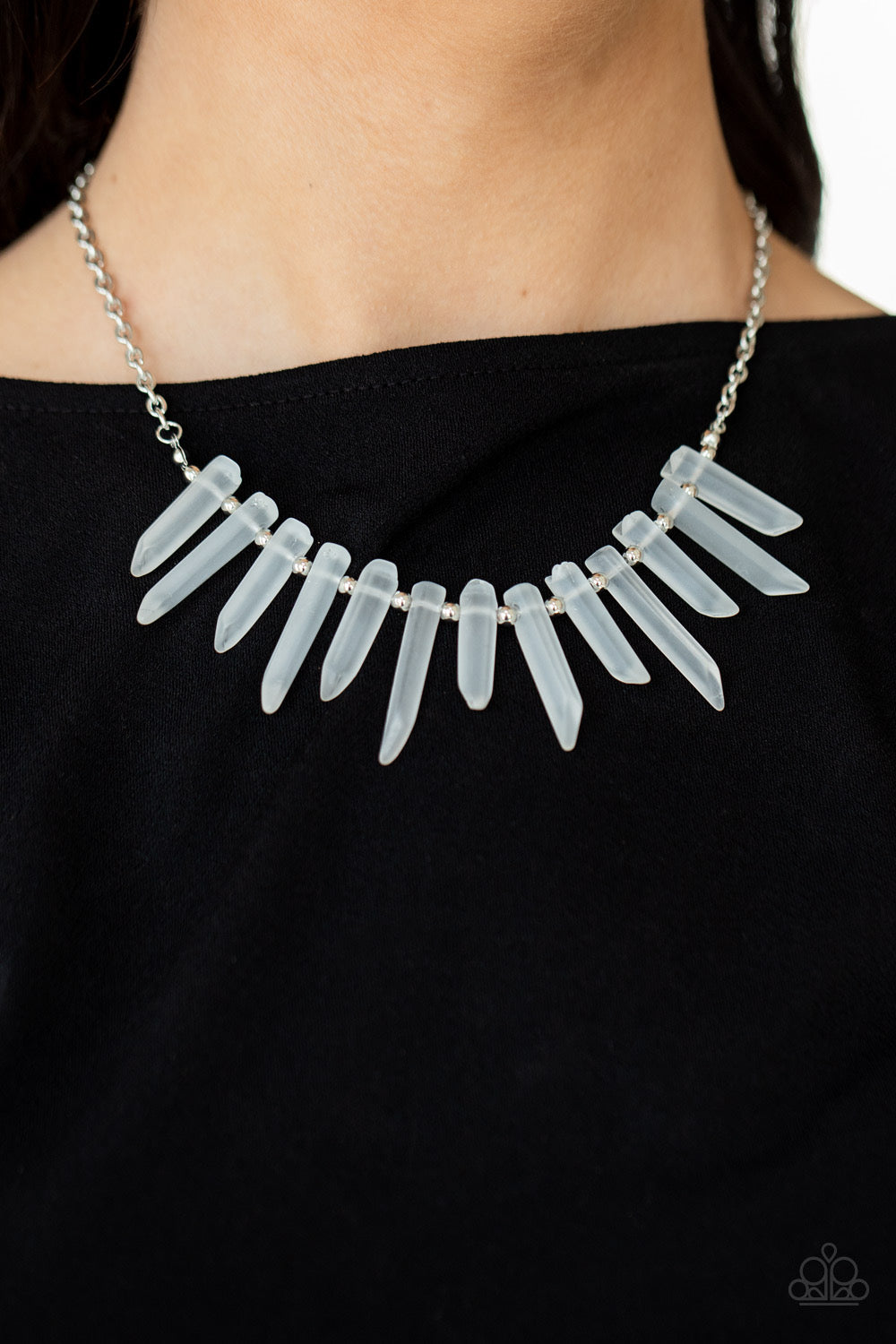 Paparazzi Ice Age Intensity - White  Necklace P2ST-WTXX-088XX