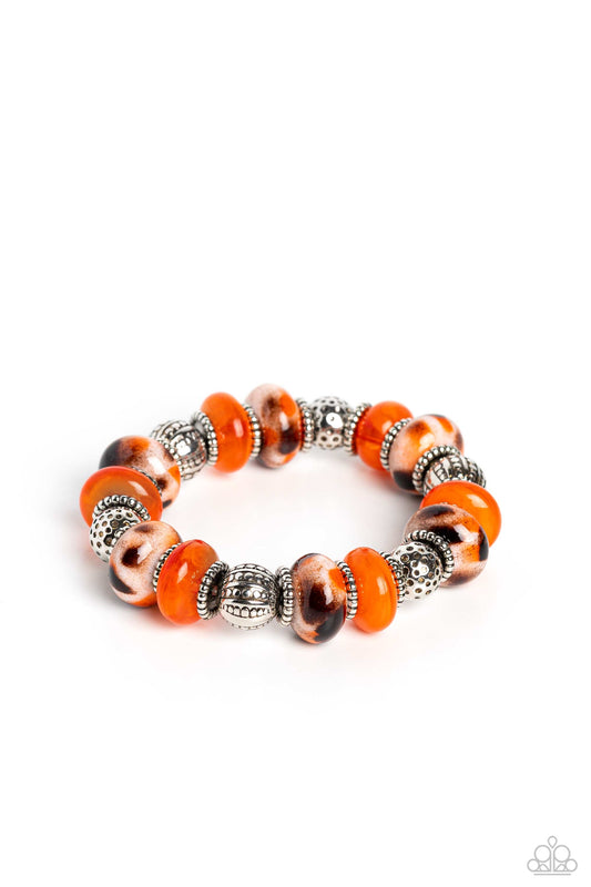 Paparazzi Warped Wayfarer - Orange  Bracelet P9ST-OGXX-011LO