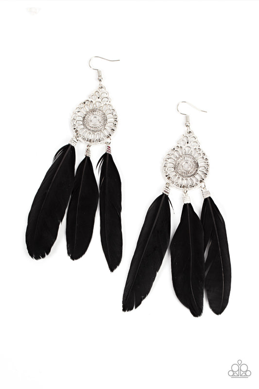 Pretty in PLUMES - Black Earring P5SE-BKXX-290XX