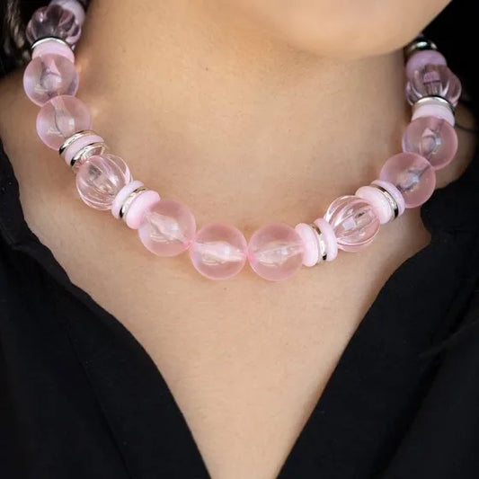 Paparazzi Bubbly Beauty - Pink Necklace