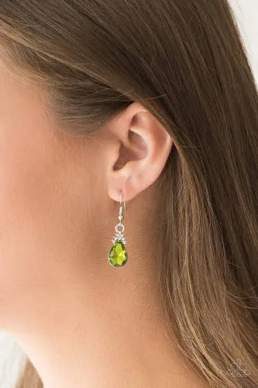 Paparazzi 5th Avenue Fireworks Green Earrings Paparazzi