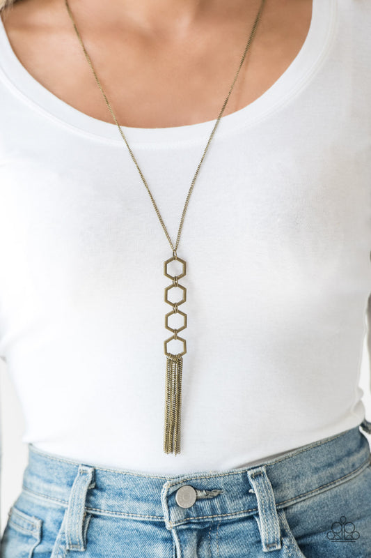 Ready, Set, GEO!- Brass Necklace