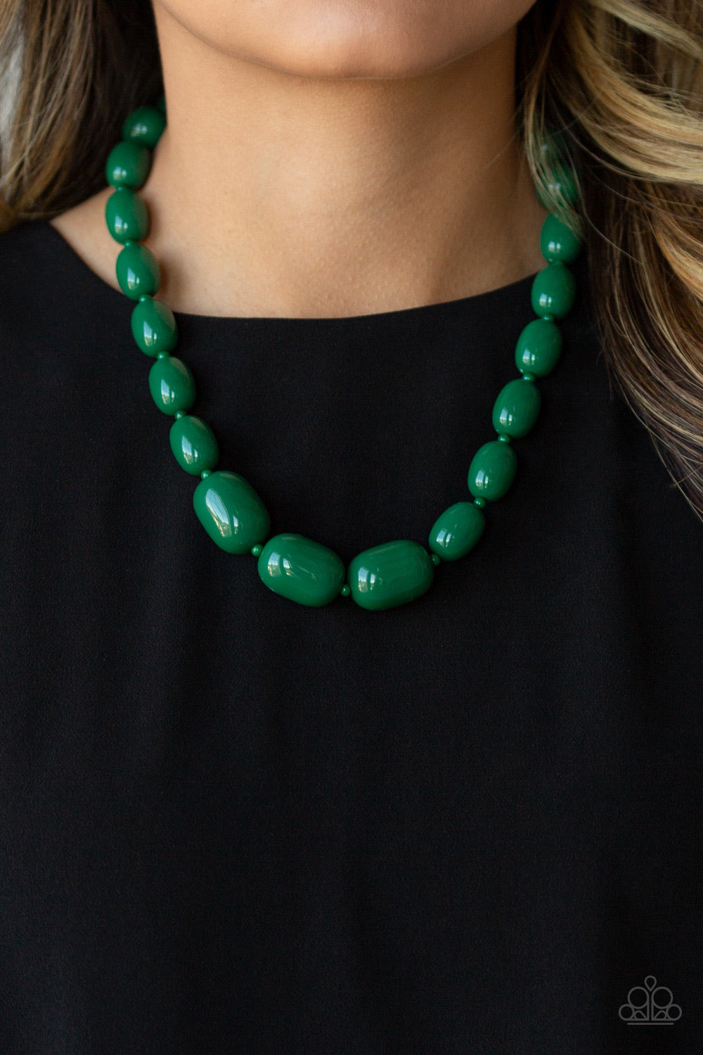 Poppin Popularity-Green Necklace