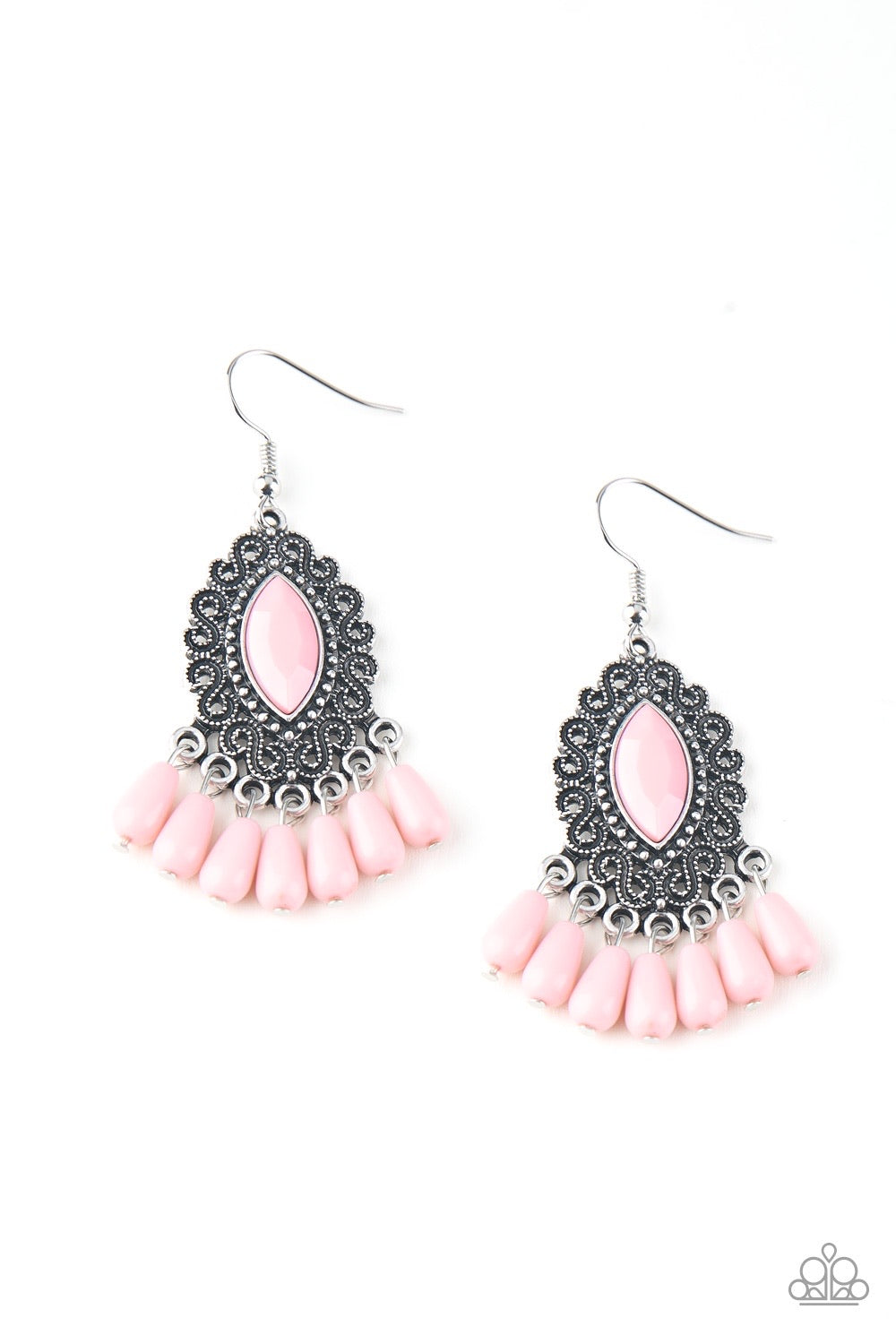 Paparazzi Private Villa - Pink Earring P5WH-PKXX-171XX