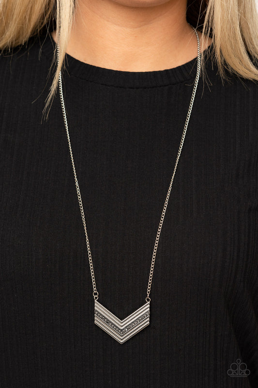 Paparazzi Armed and FABULOUS - Silver Necklace P2ED-SVXX-182XX