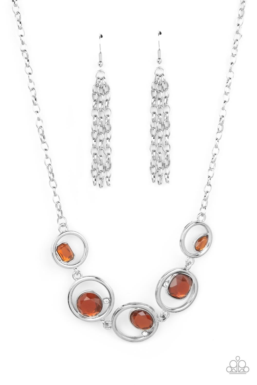 Paparazzi Date Night Drama - Brown Necklace Set P9RE-BNXX-173DU