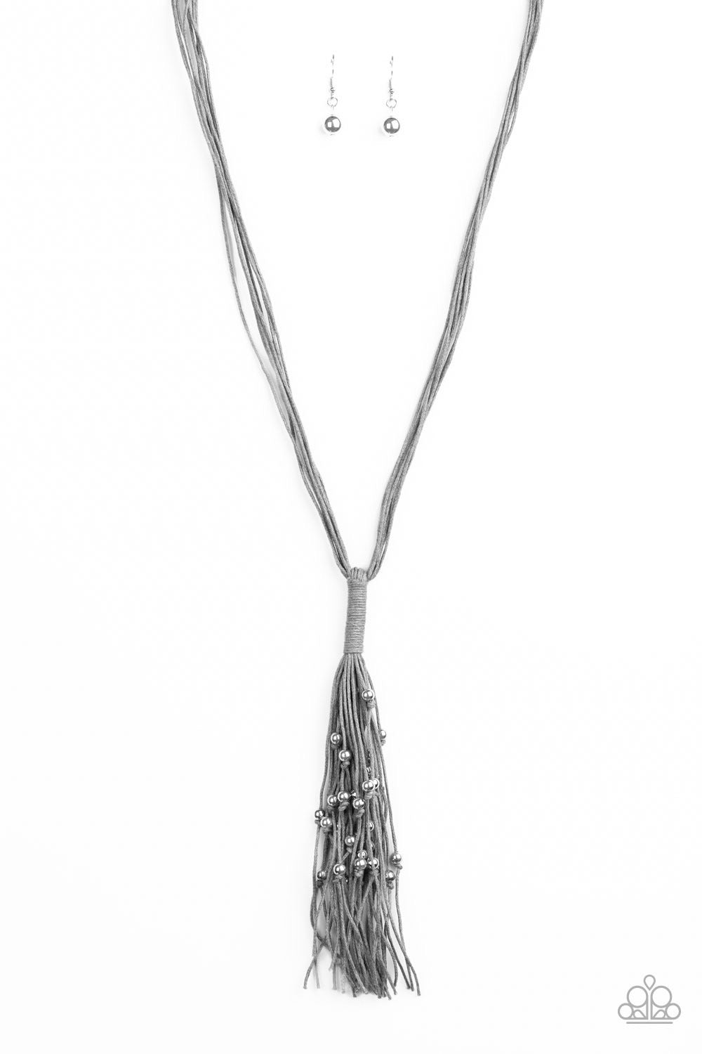 Paparazzi Hand-Knotted Knockout-Silver Necklace