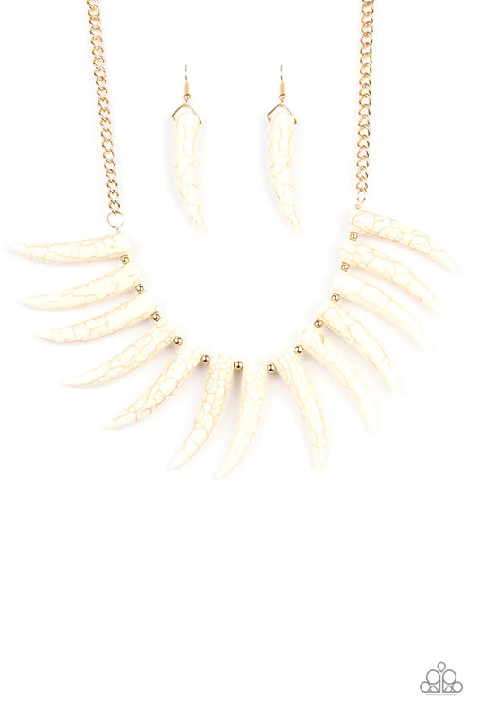 Paparazzi Tusk Tundra - White Necklace