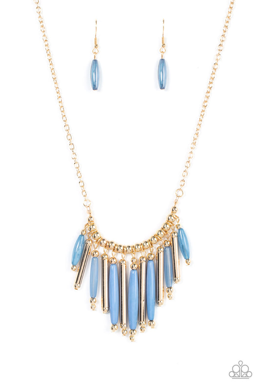 Paparazzi Bohemian Breeze- Blue Necklace PST-BLXX-177XX