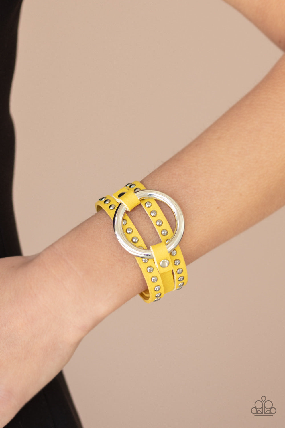 Studded Statement -Maker -Yellow Bracelet