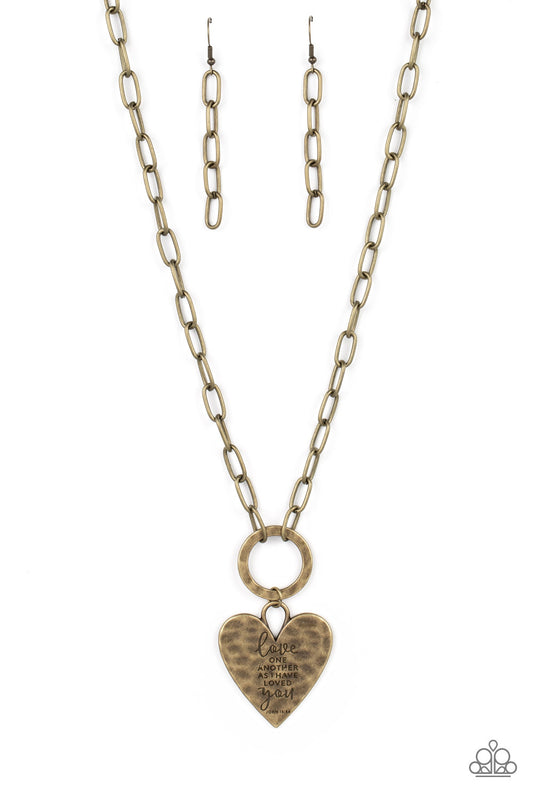 Paparazzi Brotherly Love - Brass Necklace P2WD-BRXX-141XX