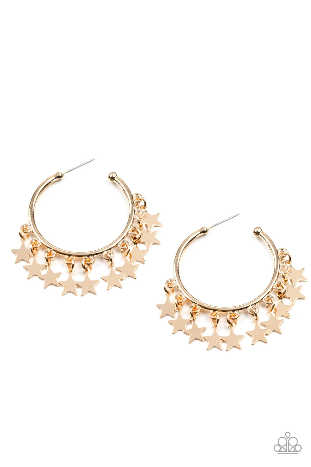 Paparazzi Happy Independence Day -Gold Hoop Earring