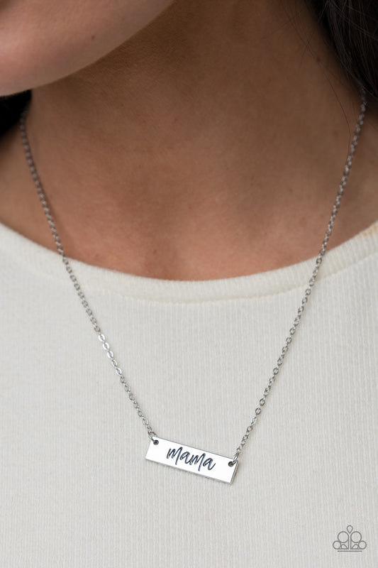 Paparazzi Blessed Mama - Silver Necklace  P2WD-SVXX-263XX